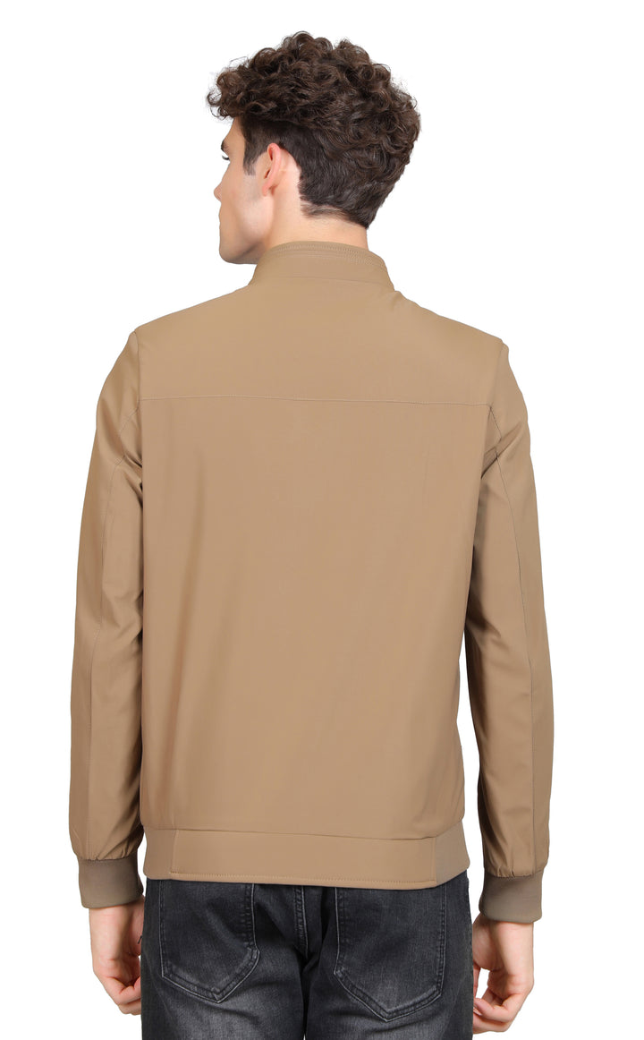 Mock Collar Long Sleeve Lightweight Bomber Jacket