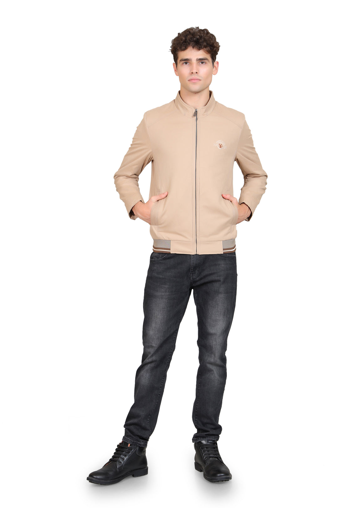 Stand Collar Cotton Bomber Jacket