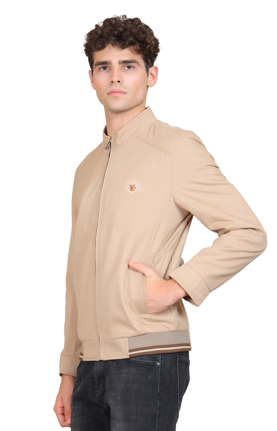 Stand Collar Cotton Bomber Jacket