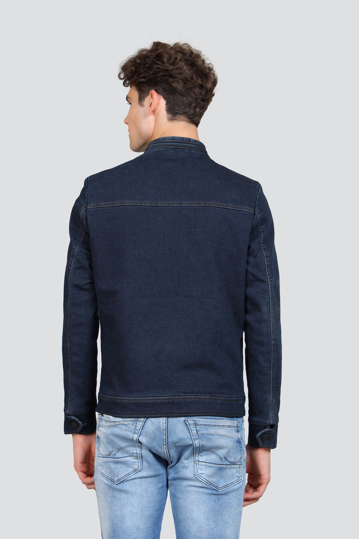 Stand Collar Denim Jacket