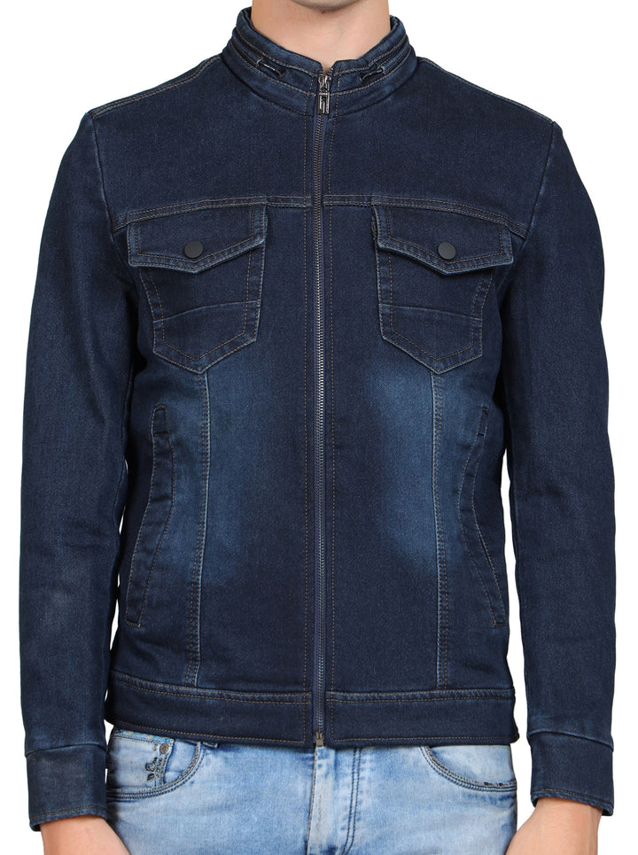 Stand Collar Denim Jacket