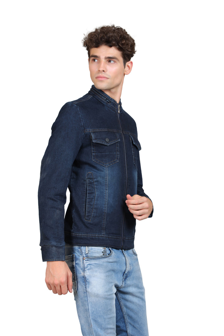 Stand Collar Denim Jacket