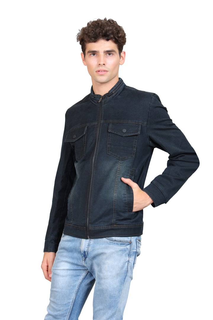 Stand Collar Denim Jacket