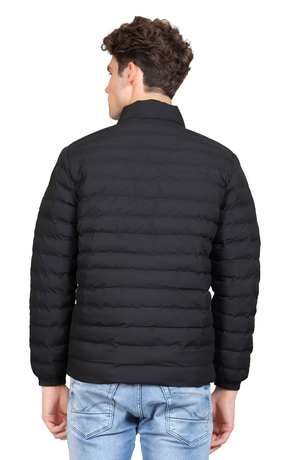 Mock Collar Woollen Puffer Jacket