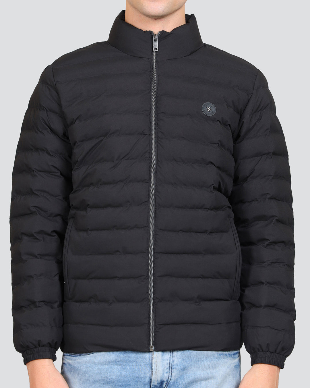 Mock Collar Woollen Puffer Jacket