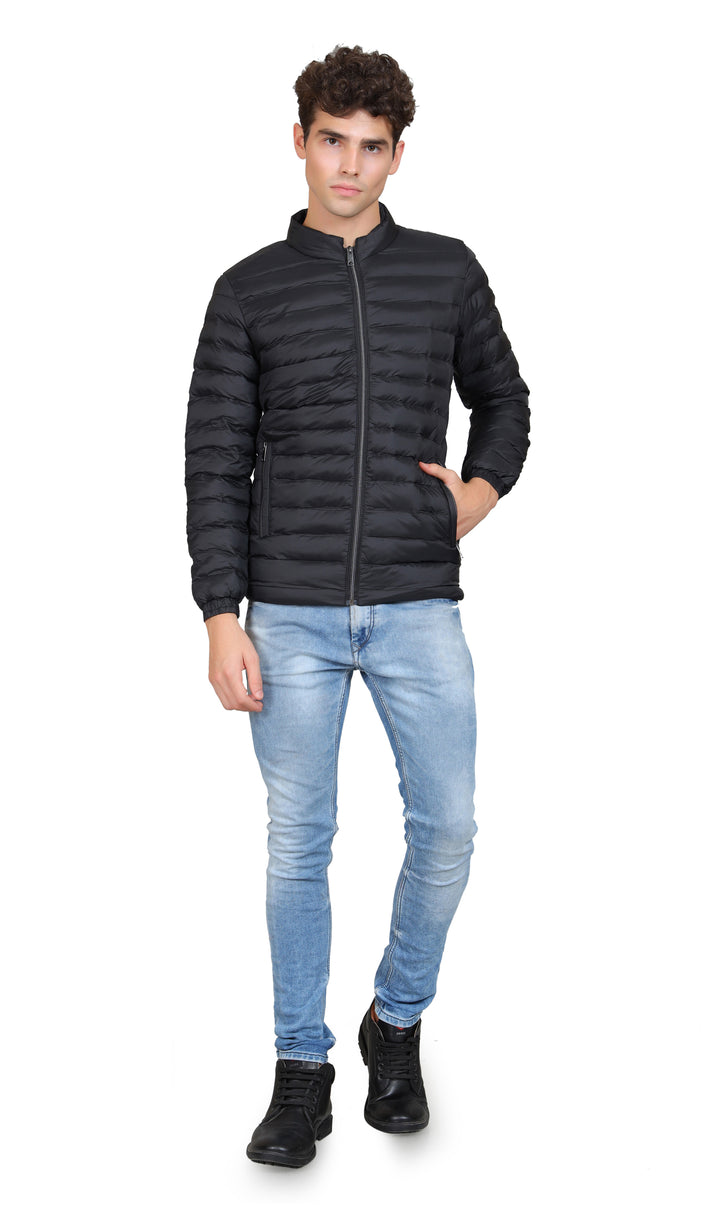 Lightweight Mock Collar Puffer Jacket