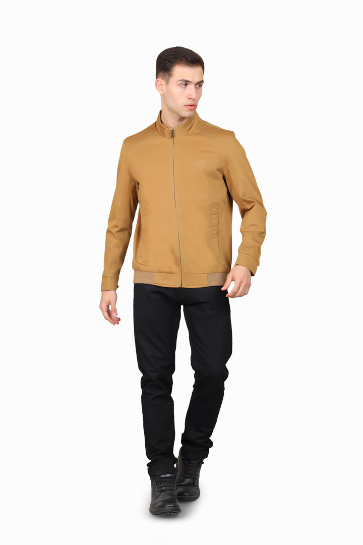 Men's Cotton Full Sleeve Jacket with Ban Neck