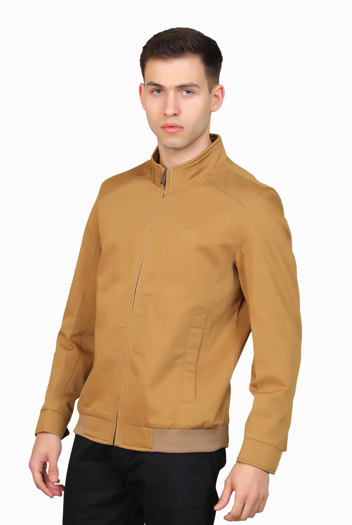 Men's Cotton Full Sleeve Jacket with Ban Neck