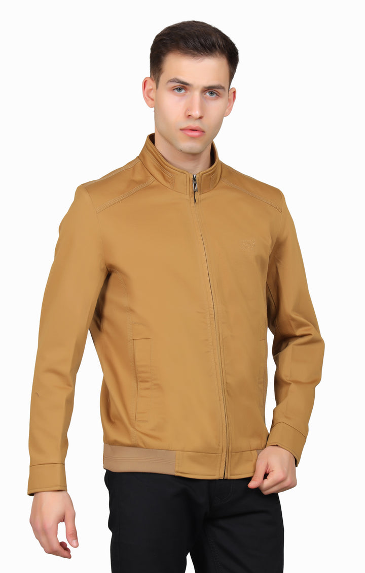 Men's Cotton Full Sleeve Jacket with Ban Neck